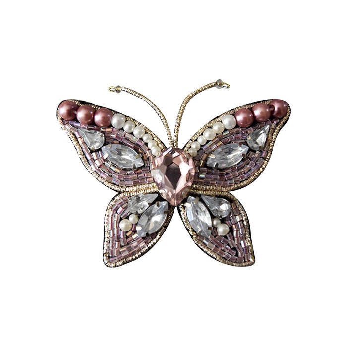 سنجاق سینه جواهر‌دوزی طرح پروانه