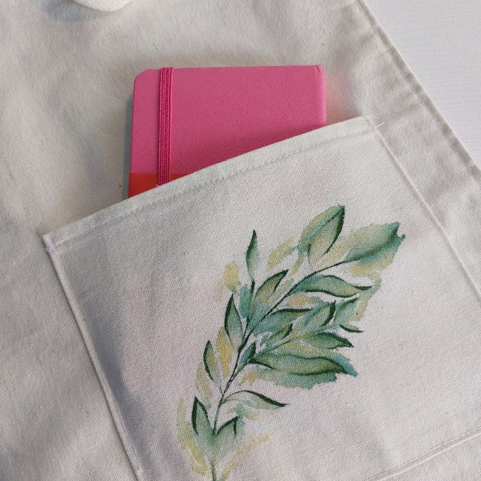 ساک خرید مدل جیب دار طرح برگ