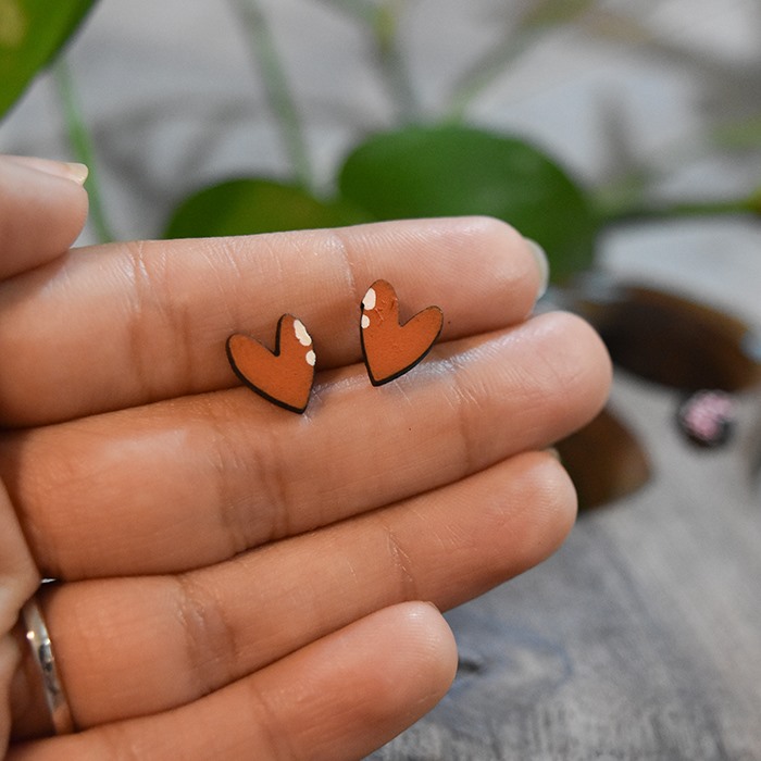 گوشواره میخی مدل قلب