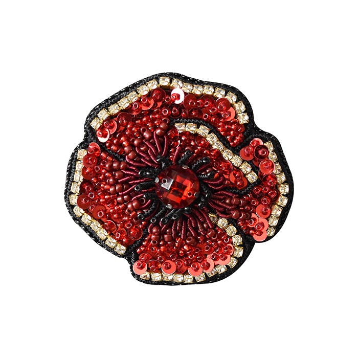 سنجاق سینه جواهر‌دوزی طرح گل