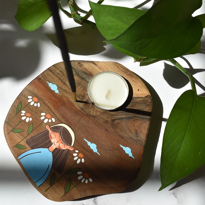 جاشمعی چوبی مدل بابونه