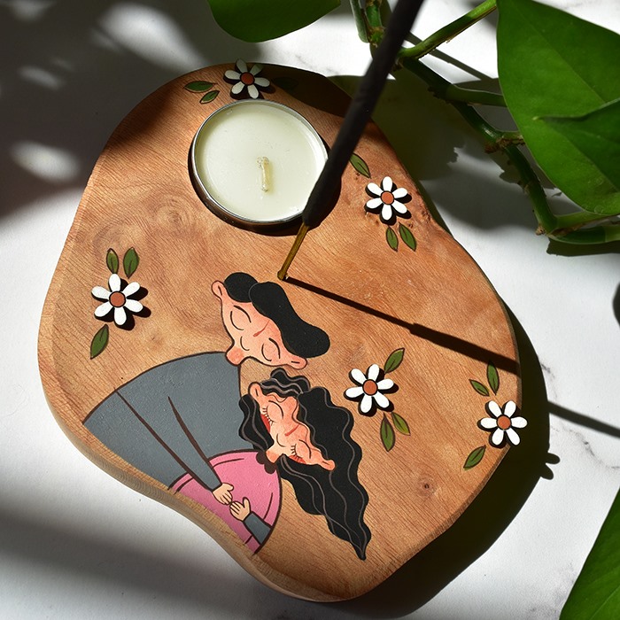 جاشمعی و جاعودی چوبی مدل مهر