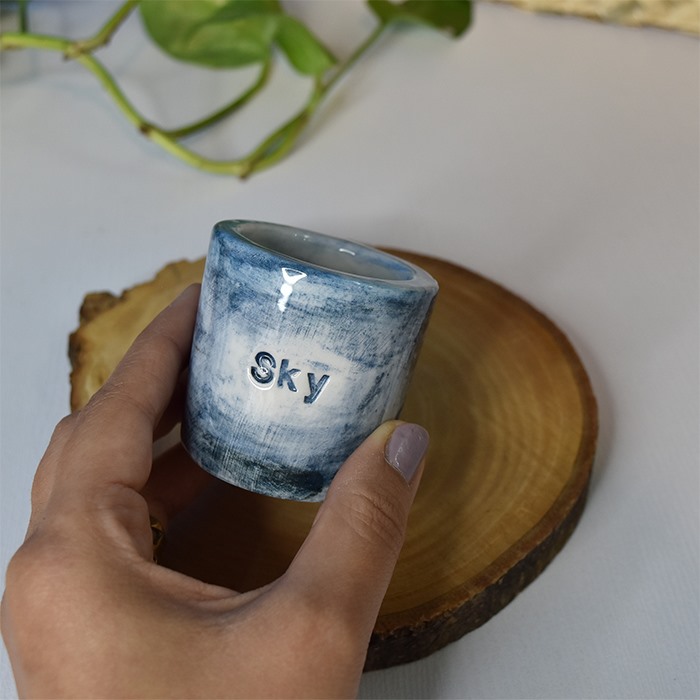 قهوه‌خوری سرامیکی آبی 