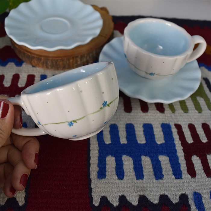 سرویس دو نفره چای خوری قوری و فنجان