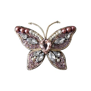 سنجاق سینه جواهر‌دوزی طرح پروانه