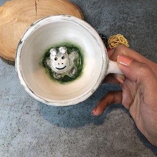 فنجان سرامیکی طرح اسب آبی