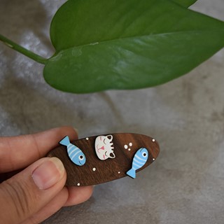 گیره مو مدل گربه و ماهی