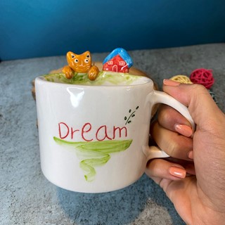 نیم ماگ سرامیکی گربه نارنجی