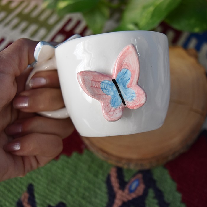 فنجان سرامیکی مدل پروانه