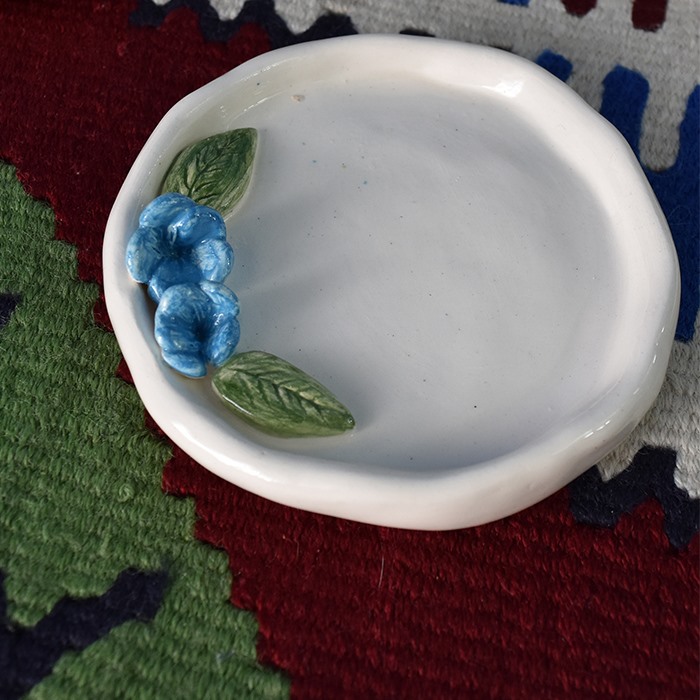 ظرف سرامیکی گل آبی
