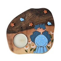 جاشمعی و جاعودی چوبی مدل ماه